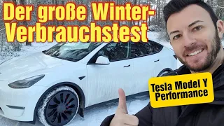 Tesla Model Y Performance 2023 - Der große Winter Verbrauchstest bei -5 Grad