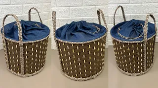 Diy Basket/ Diy Rope Basket/ Storage Basket Diy/ Diy Organizer Basket/ سبت يدوي