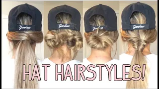 EASY HAIRSTYLES TO WEAR WITH A HAT! PART 2 MEDIUM & LONG HAIRSTYLES