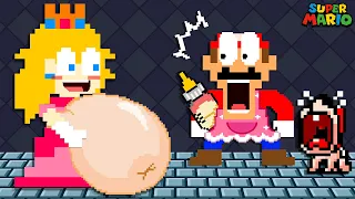 What if Mario's Family has another Baby??? Peach PREGNANT | Game Animation