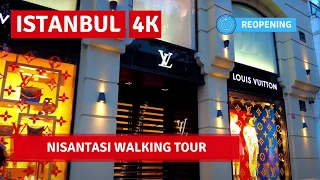 FULL REOPENING! Istanbul Nişantaşı Nightlife Walking Tour 16 June 2021|4k UHD 60fps