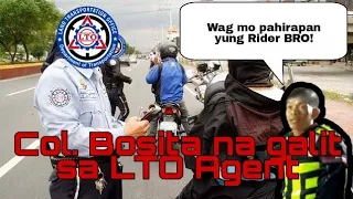 Col. Bosita nagalit sa LTO Agent dahil maling ginagawa sa rider | must watch