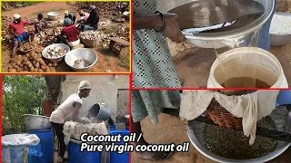 Locally made COCONUT OIL !!! how to prepare COCONUT OIL || Ghana's MOST DELICIOUS OIL