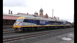 EL53-56 on 7751V rail train at Maryborough.   23-07-22.