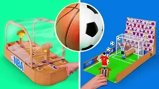 2 DIY Cardboard Football And Basketball Games