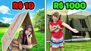 ACAMPAMENTO de R$10, R$100 ou R$1000 - Desafio