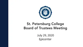 Board Of Trustees Meeting: 07/29/20