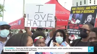 Haitianos residentes en Miami protestan contra el abuso de la patrulla fronteriza en Texas