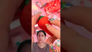 ASMR - Unboxing Cute Strawberry Stationery Set  - NO MUSIC - #shorts #youtube shorts