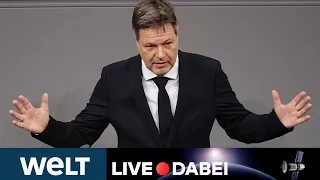 BUNDESTAG: Bundesminister HABECK stellt sich Fragen der Abgeordneten | WELT LIVE DABEI