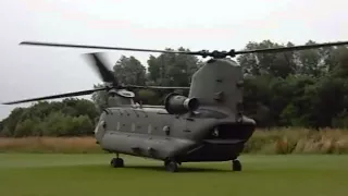 Chinook helicopter start up RAF East Kirkby Airshow