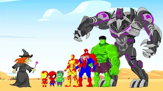 Rescue All HULK Family & SPIDERMAN, IRONMAN vs BLACK PANTHER MECH: Who Is The King Of Super Heroes?