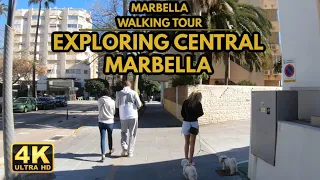 Spain Malaga - Exploring Central Marbella  -Walking Tour-Daytime[4k Ultra HD 60FPS]