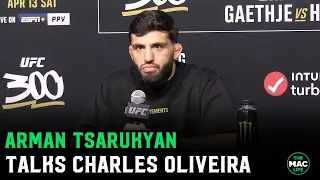 Arman Tsarukyan on Charles Oliveira trash talk: "He won't speak about me, so I have to" | UFC 300