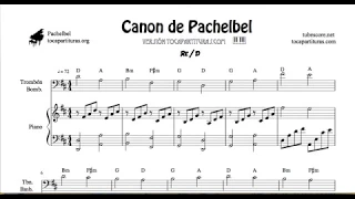 Pachelbel Canon in D Sheet Music for Trombone - Euphonium and Piano Duet