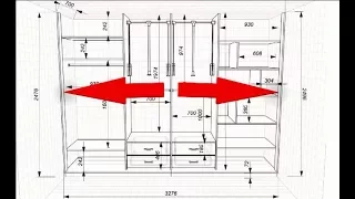 Встроенный шкаф купе в комнате с кривыми стенами