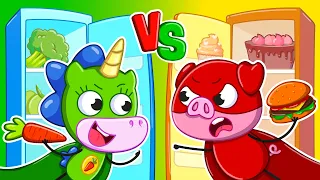 Healthy Food vs Junk Food | Super Rescue Team is Here!🥕🍔| Teeny Mimi🦄