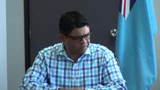 Fijian Attorney General Aiyaz Sayed-Khaiyum receives dividend check