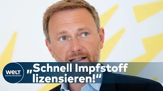 CORONA-IMPFSTOFF: Lindner fordert "Krisenproduktion" -  Spahn sieht Lizenzvergabe skeptisch