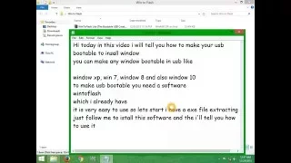 Make Usb bootable For Window xp, Window 7, Window 8, Window 10.....WintoFlash