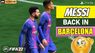 FIFA 22- PSG vs. Barcelona | UEFA | Ft. Messi Plays in Barcelona, Ronaldo in PSG.| PS5 4K Gameplay