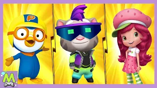 Talking Tom Gold Run 2 vs Pororo Penguin Run vs Berry Rush.Говорящий Том против Мультяшных Героев