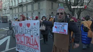 Milano, corteo No Green Pass (19 dicembre 2021)