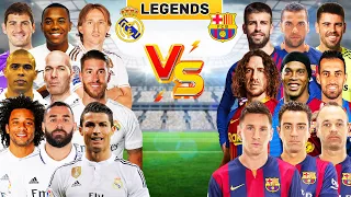 Real Madrid Legends 🆚 Barcelona Legends (Ronaldo, Benzema, Zidane -   Messi, Ronaldinho, Maradona)