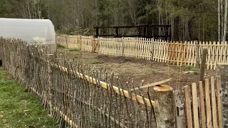 Garden Fence Built From Our Trees