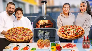 عملنا بيتزا مشوية في بيتنا 🍕 (4 انوع)