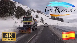 DRIVING Western PYRENEES with SNOW!!, Roncal Valley, SPAIN, Scenic Drive, 4K 60fps