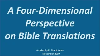 A Four-Dimensional Perspective on Bible Translations