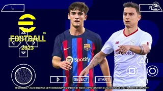 eFootball™ 2023 PPSSPP Android English Version PS5 Camera Real Faces Latest Tranfers & Best Graphics