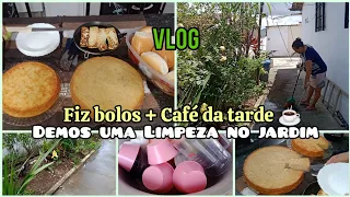 RECEITA DE BOLO CREMOSO DE COCO E BOLO DE BANANA - FIZEMOS UMA LIMPEZA NO JARDIM DA CASA