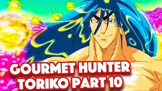 Toriko eats bubble fruit to level up vs the Four Beast King | Toriko part 10