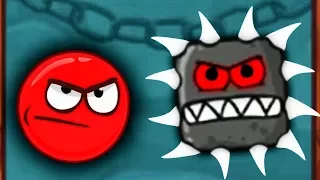 Red Ball RED BALL against TOOTHY SQUARES Cartoon RED BALL in the DUNGEON