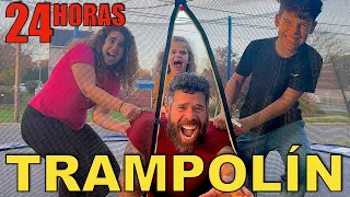 24 HORAS EN EL TRAMPOLIN CON PAPÁ|4PLUSONE