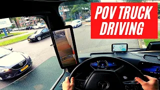 POV Truck Driving - New Mercedes Actros  - Volendamlaan, Den Haag  🇳🇱 Cockpit View