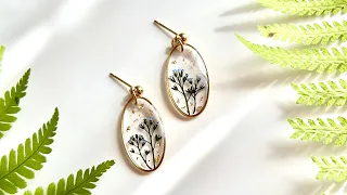 Dried flower uv resin earrings | Handmade jewelry making at home | Real flower earrings tutorial