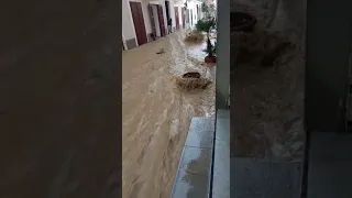 Alluvione bomba d'acqua- corso Matarazzo in Santa Maria di Castellabate Cilento - maltempo -