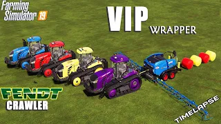 Farming Simulator 19 | FENDT CRAWLER TRACTORS - MT 1100 and VIP FAST WRAPPER! TimeLapse!