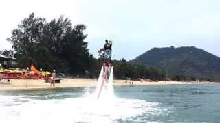 Flyboard Show in Lamai Beach,Koh Samui, Thailand( James and his son)