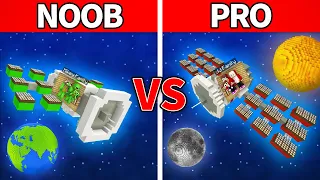 Mikey Family & JJ Family - NOOB vs PRO : Satellite House Build Challenge in Minecraft (Maizen)