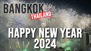 [4K 🇹🇭] HAPPY NEW YEAR 2024: Fireworks over iconic Bangkok skyline | ICONSIAM