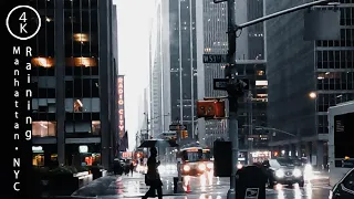 NYC Walking in the Rain - Manhattan, New York 4K
