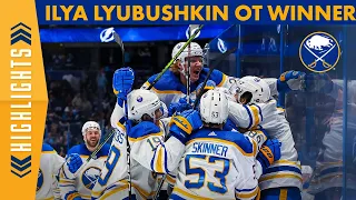 Ilya Lyubushkin Scores Short-Handed Overtime Winner Against Tampa Bay! | Buffalo Sabres Highlights