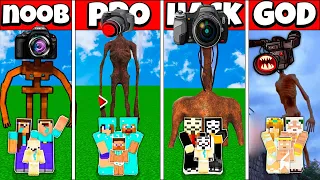 Minecraft Battle: FAMILY CAMERA HEAD SCP 6789 HOUSE CHALLENGE NOOB vs PRO vs HACKER vs GOD Animation