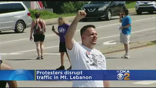 Protestors Block Busy Intersection In Mount Lebanon