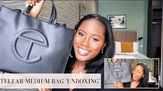 UNBOXING MY FIRST TELFAR BAG, BLACK | MEDIUM SHOPPING BAG #telfar #telfarbag #telfarmedium