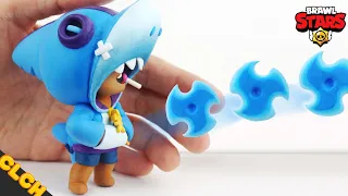 Making Brawl Stars SHARK LEON - Clay Tutorial (Clay Art) 🦈